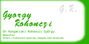 gyorgy rohonczi business card