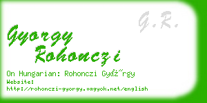 gyorgy rohonczi business card